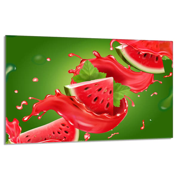 Glasskydd för spishäll 80x52 Vattenmelon