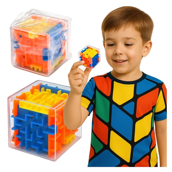 3D TERNING KUGLE LABYRINT LOGIKSPIL mini stimulerende arkadespil