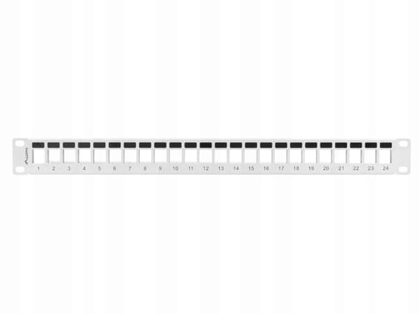 Lanberg PPKS-1024-S 24-portars 1U 19" patchpanel för Keystone-moduler grå