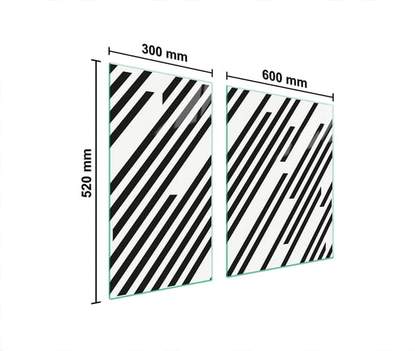 LASINEN SUOJALEVY LIEDELLE 90X52 STRIPS