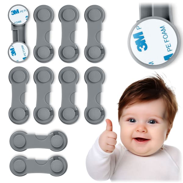 Ricokids 798301 skabsåbningsbeskyttelse 10 stk. grå