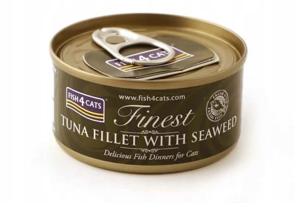 FISH4CATS Tonfiskfilé med alger - våtfoder för katter - 12x70g