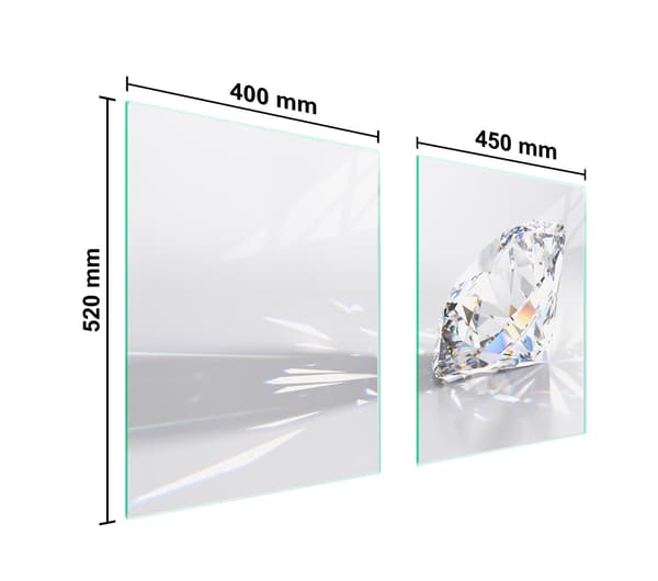 GLASSKYDDSPLÅT FÖR SPIS 85x52 DIAMANT