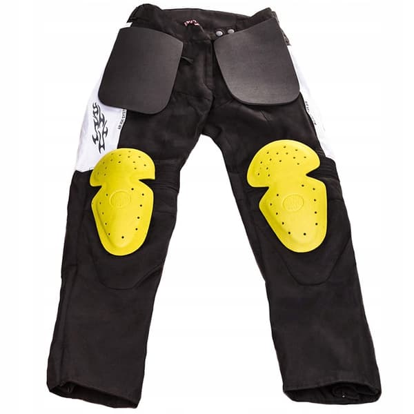 WOLF DAME TEKSTIL MC-BUKSER SORT HVID 2XL