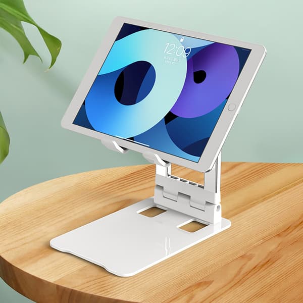 Bordstativ til telefon, tablet og foldbar - hvid