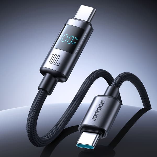 USB-C 100W 1,2m skærmkabel - sort