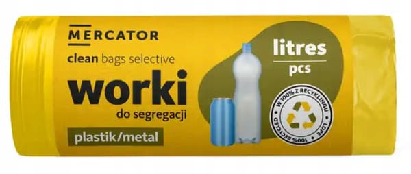 Sopsäckar för plastavfall 120L 10st perforerad sortering