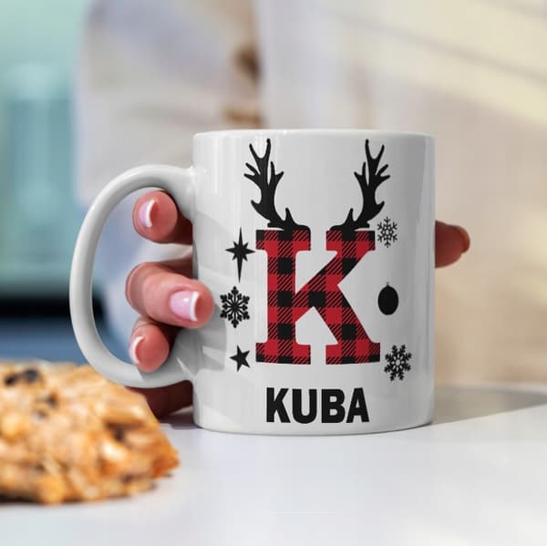 JULMUGG SOM GÅVA MED DITT EGET NAMN, INITIALER OCH TRYCK