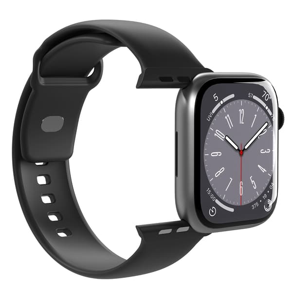 Silikone rem til Apple Watch 38 40 41 mm Icon sort - 2 stk.