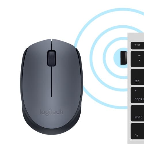 Logitech M170 trådløs mus, RF trådløs, 1000 DPI, grå/sort