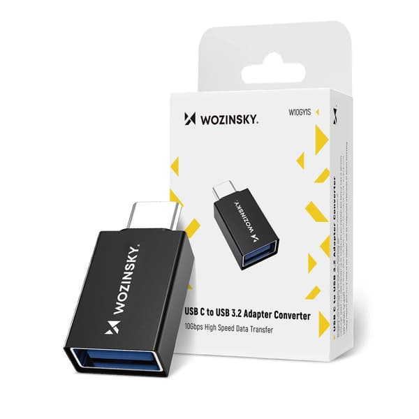 USB-C - USB-A 10Gb/s -sovitin - musta
