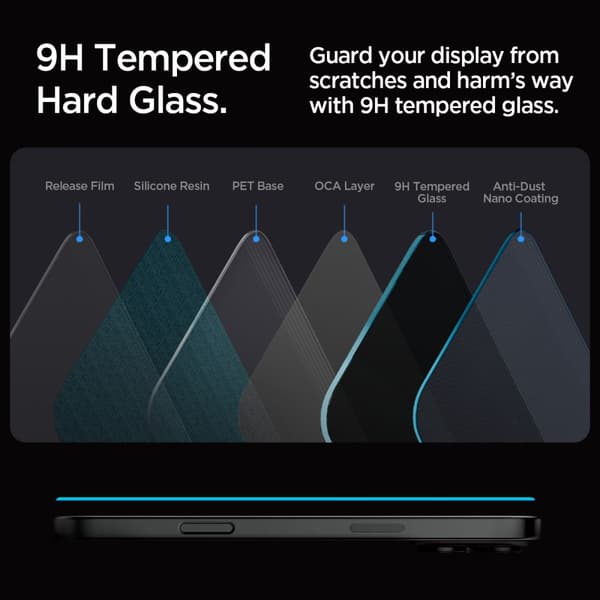 Hærdet glas med monteringsramme til iPhone 16 Pro Max - 2 stk.