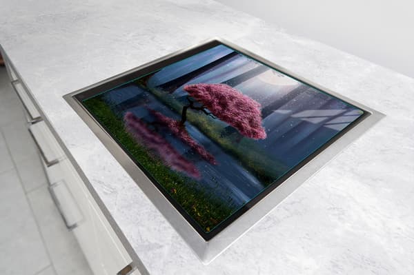 GLASBESKYTTELSESPLADE TIL KOMFUR 50x52 TRÆ