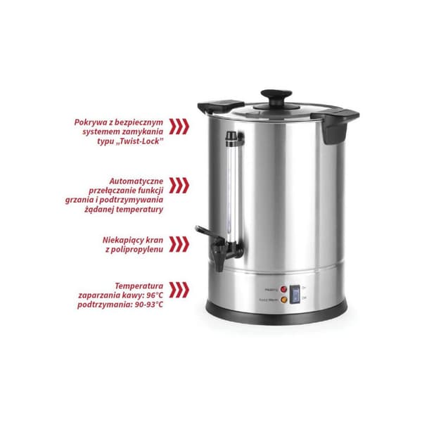 Kaffe- og teperkolator, stål, 950W, 5L
