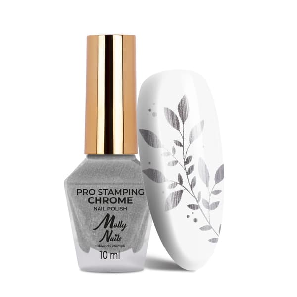 Molly Nails PRO stämpel chrome silver nagellack 10ml