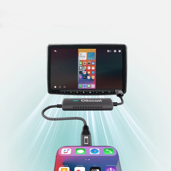 Langaton autoadapteri Ottocast Mirror Touch Apple CarPlay:lle