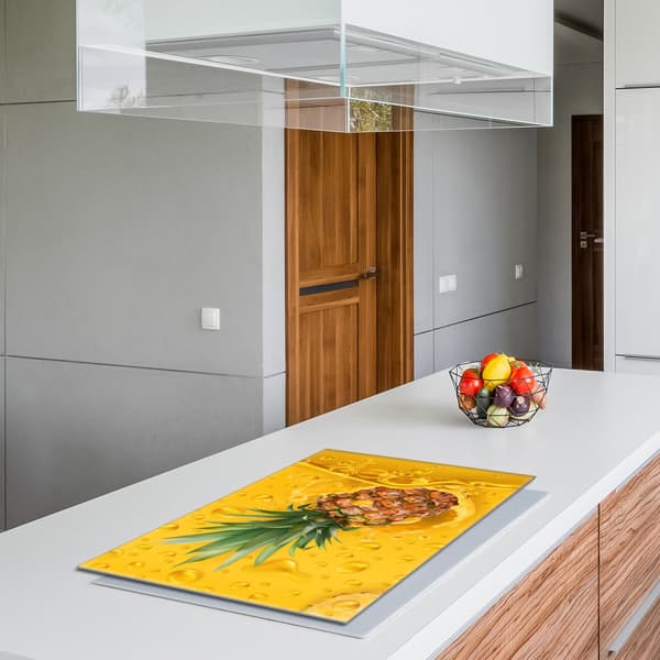 Lasinen liesisuoja 80x52 Pineapple