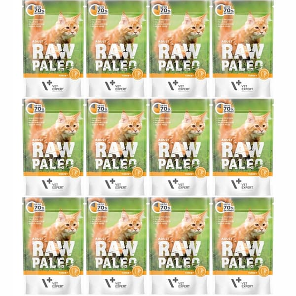 VetExpert Raw Paleo kalkon våtfoder för katter 12x100g