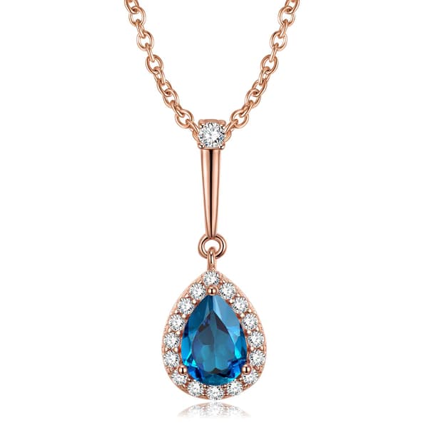 Collar de cadena de plata 925 con topacio azul Trusky