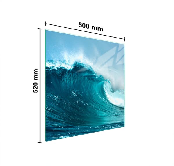 GLASBESKYTTELSESPLADE TIL KOMFUR 50x52 WAVE