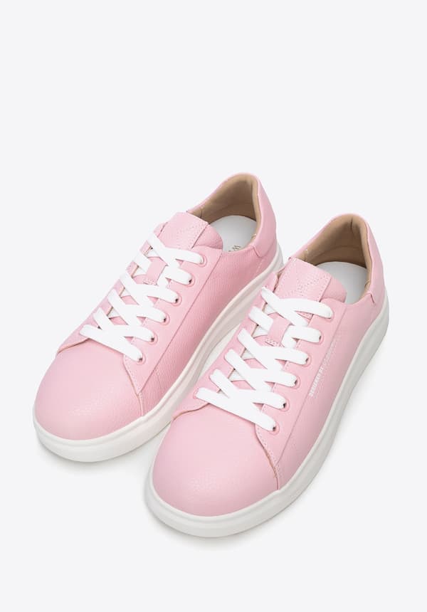 Wittchen dame klassiske lyserøde platformsneakers, naturlæder