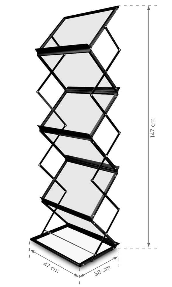 Brochureholder A3 Z sort i kuffert