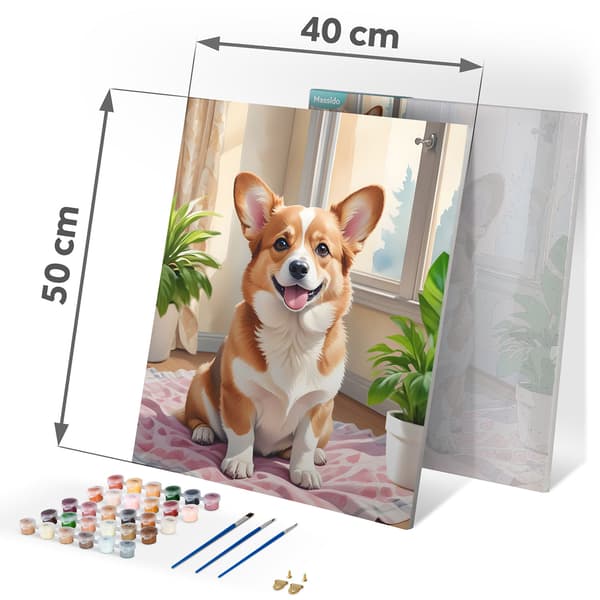 Måla efter nummer-bild 40x50 cm Massido Corgi hund