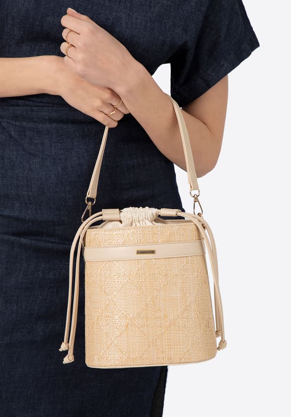 Wittchen Damväska med vävd textur, Beige, Polypropylen