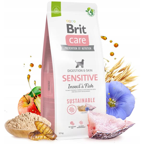 Brit Care Sustainable Sensitive Insect Fish tørfoder til hunde 12 kg