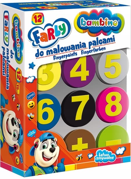 BAMBINO fingerfärger, 12 färger