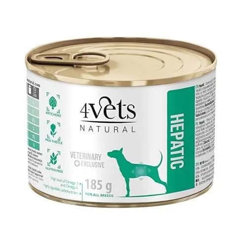4VETS Natural Hepatic Dog - våtfoder för hundar - 24x185g
