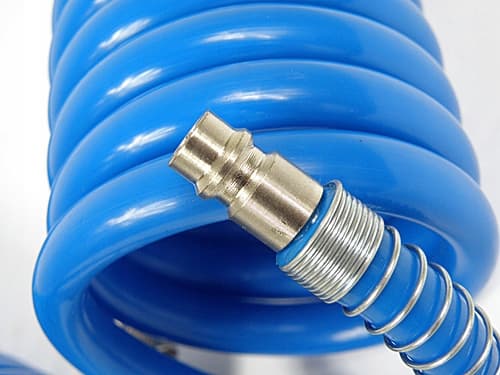 Pneumatisk spiralslang 10 m 5×8 mm Silverfärgade snabbkopplingar
