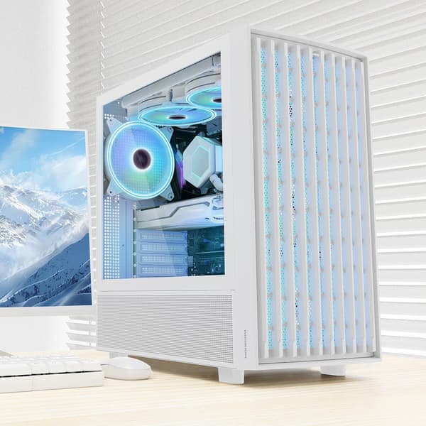 Modecom BREEZE ARGB FLOW Midi USB Typ C-fodral, Vit