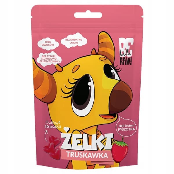 Var rå! Barn Strawberry Jelly Beans, sockerfri, 35 g