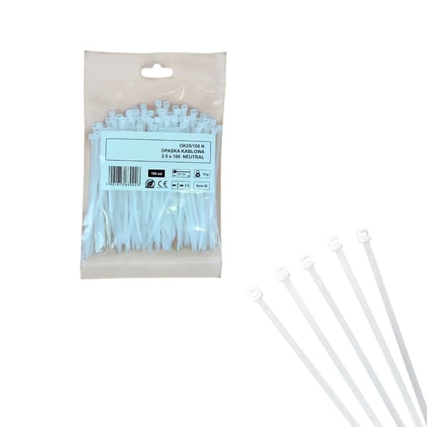 Buntbandstejp 2,5x100mm - 100st vit