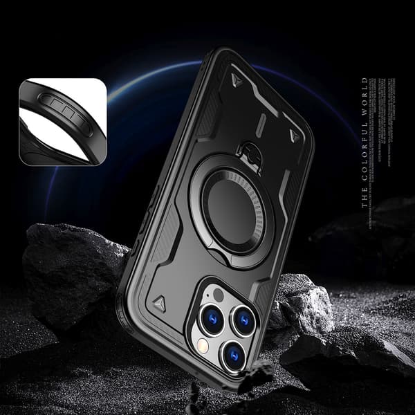 iPhone 16 Pro Hybrid Armor Trendy MagSafe-etui - Sort