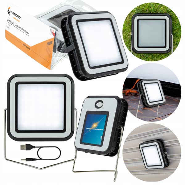 Solcelle campinglampe LED + USB VERGIONIC