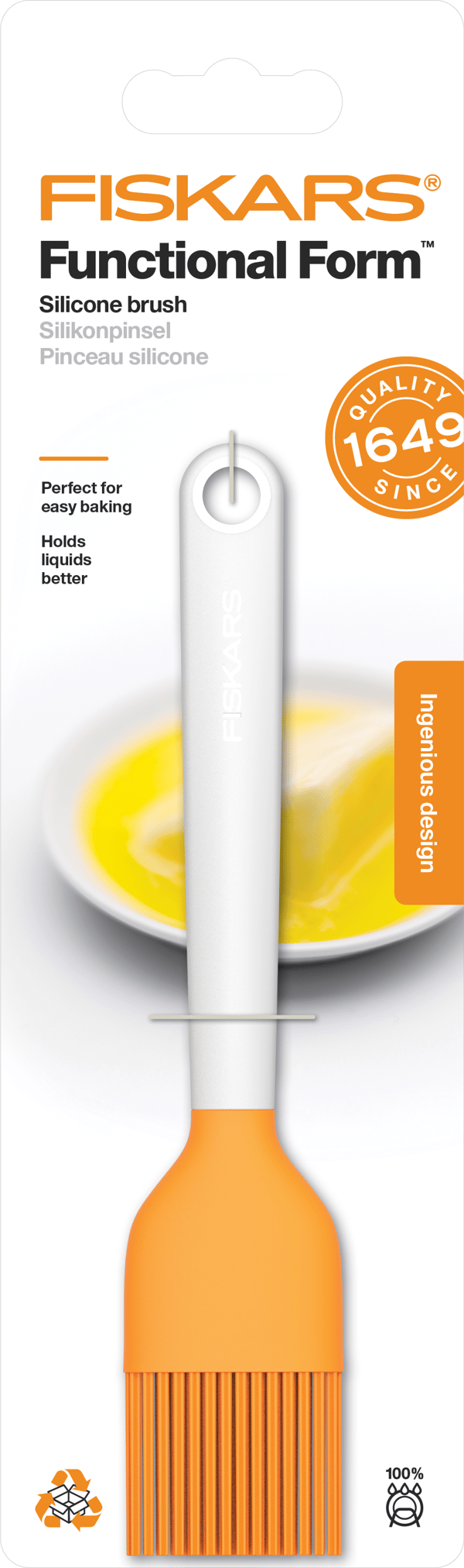 Fiskars Functional Form silikon köksborste för pannor, olja, kakor