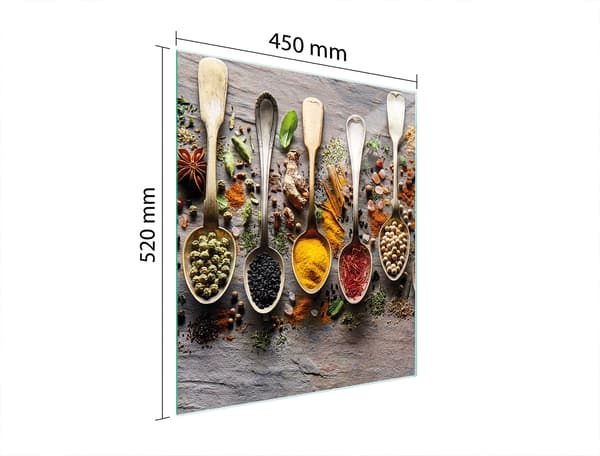 GLAS SKÆREBRÆT 45x52 KRYDDERIER
