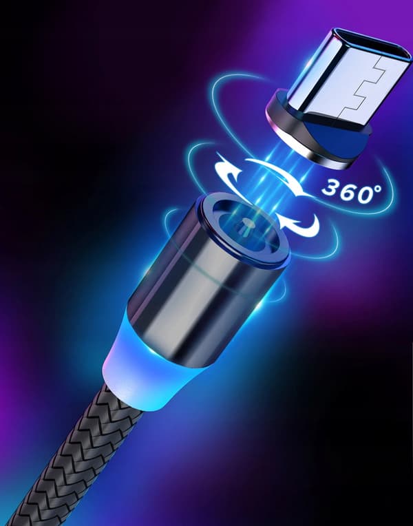 Koanni magnetisk kabel 150 cm för iPhone Micro USB Typ-C