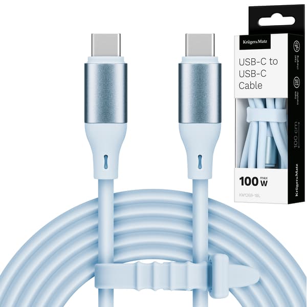 Kruger og Matz Basic USB C-kabel 100 W 1 m silikon blå