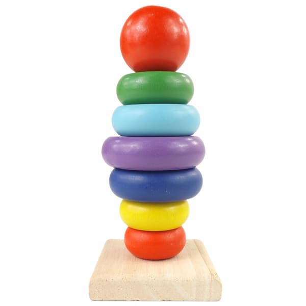 Træ regnbuetårn pyramide sorter farve SC-2