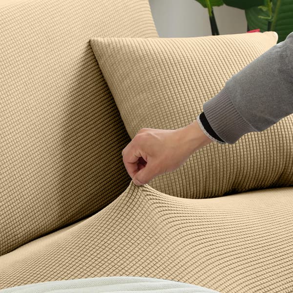 Soffskydd för 3-sits soffsäng i kamel jacquard