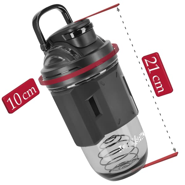Tritan-urheilupullon ravistin ravintolisille 700 ml - musta