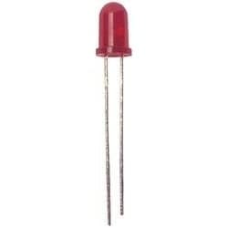 Røde LED-dioder, 5 mm diffusor, pakke med 10 stk.