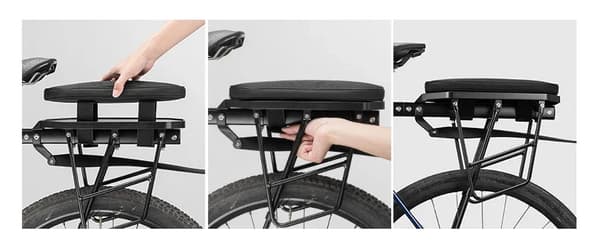 Sammenklappelig cykelstativtaske med sædefunktion 5l - sort