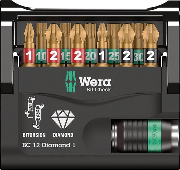 Wera Bit-Check 12 Diamant 1-bitssats