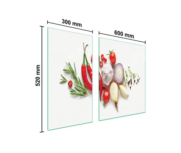 GLASSKYDDSPLATTA FÖR SPIS 90x52 GRÖNSAKER