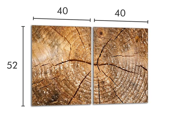 Skyddsplatta i glas för kamin 2x40x52 Trä