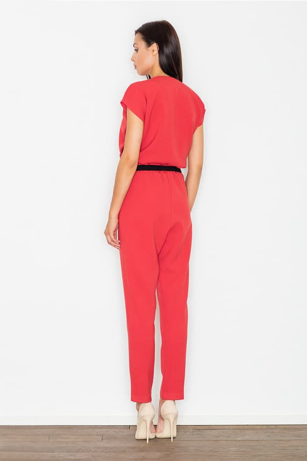 Festlig jumpsuit til nattvard rød størrelse L